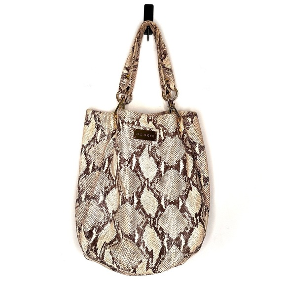CC Skye Handbags - CC Skye | Brown and Cream Animal Print Leather Shoulder Bag